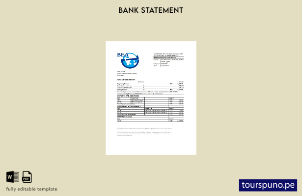 listo para imprimir Plantilla de Excel de extracto bancario de Argelia Banque ex